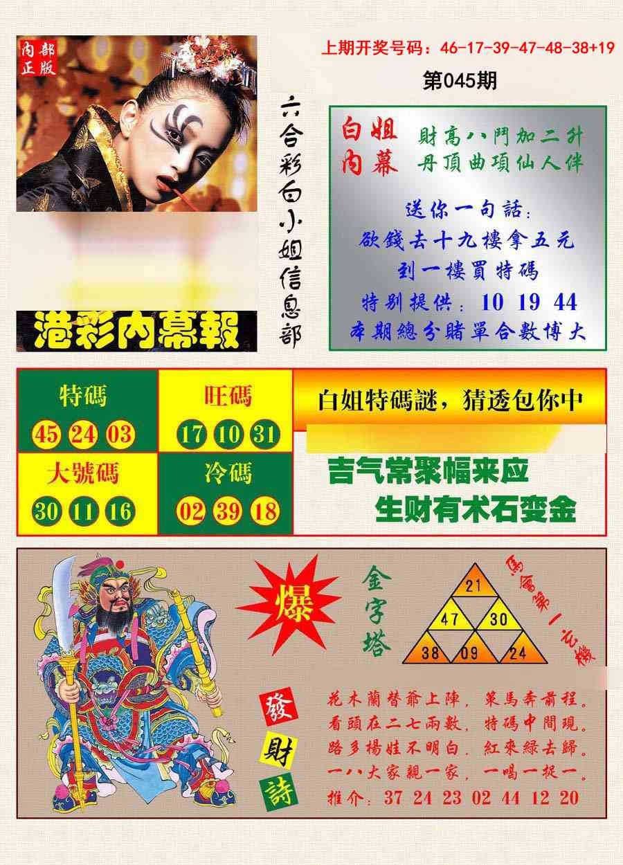 045期港彩内幕报[图]