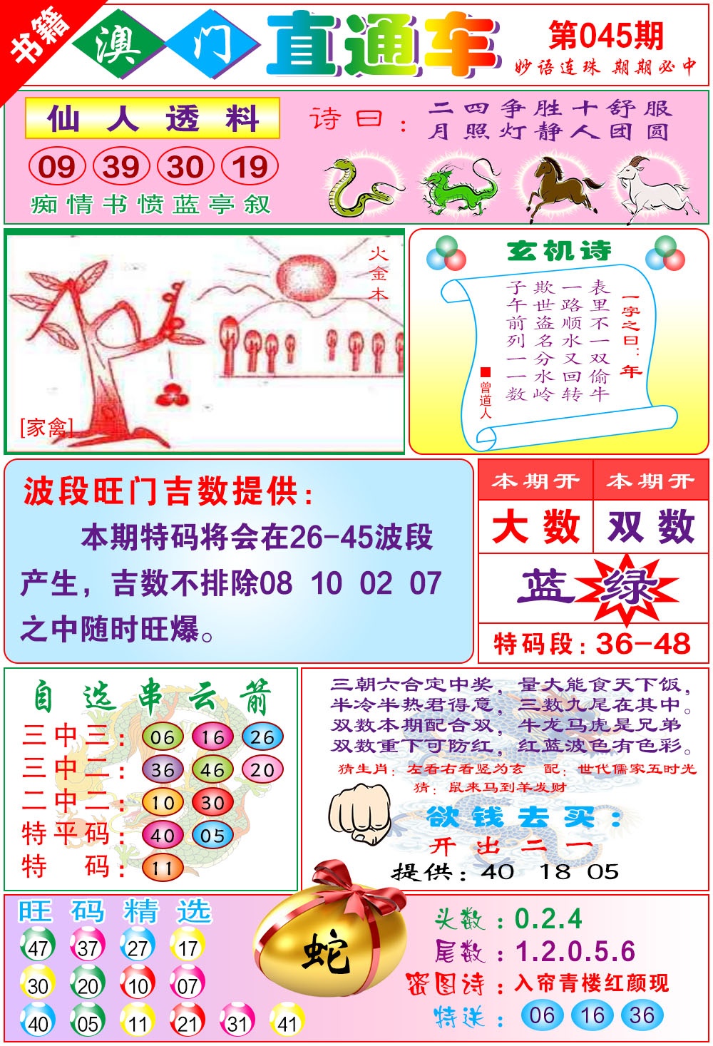 045期白姐直通车[图]