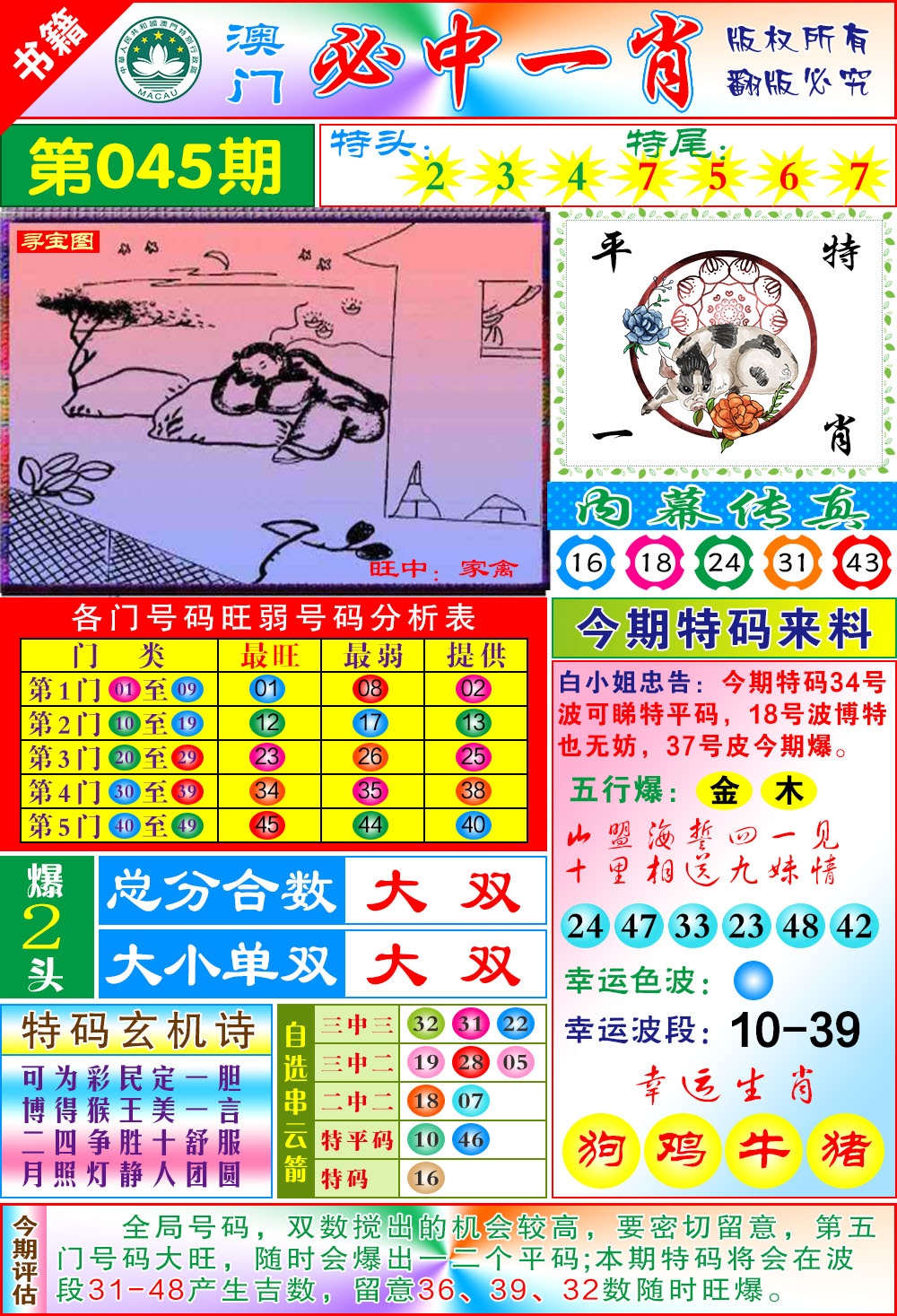 045期澳门玄机一特[图]