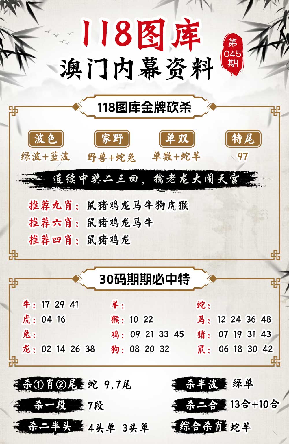 045期118内幕资料[图]