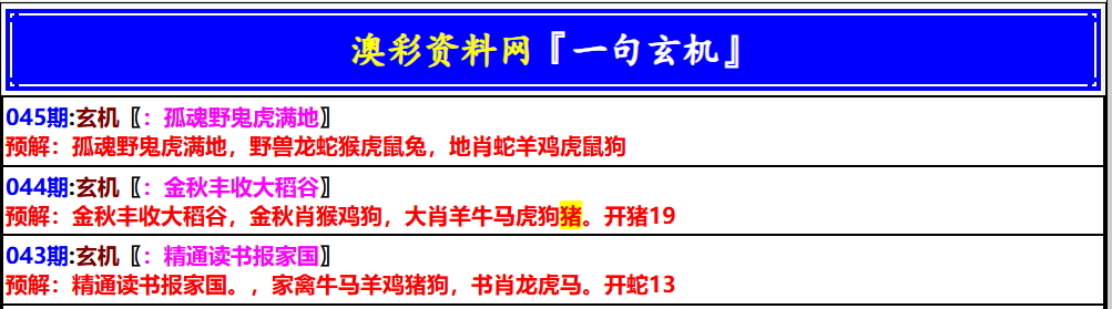 045期澳门一句玄机[图]